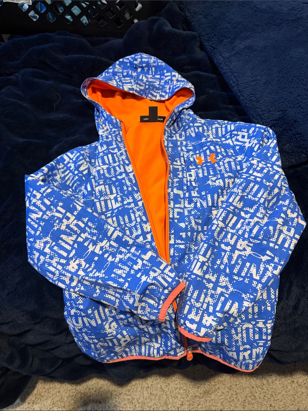 Under Armour Kids Blue & Orange Graphic Hooded Jacket